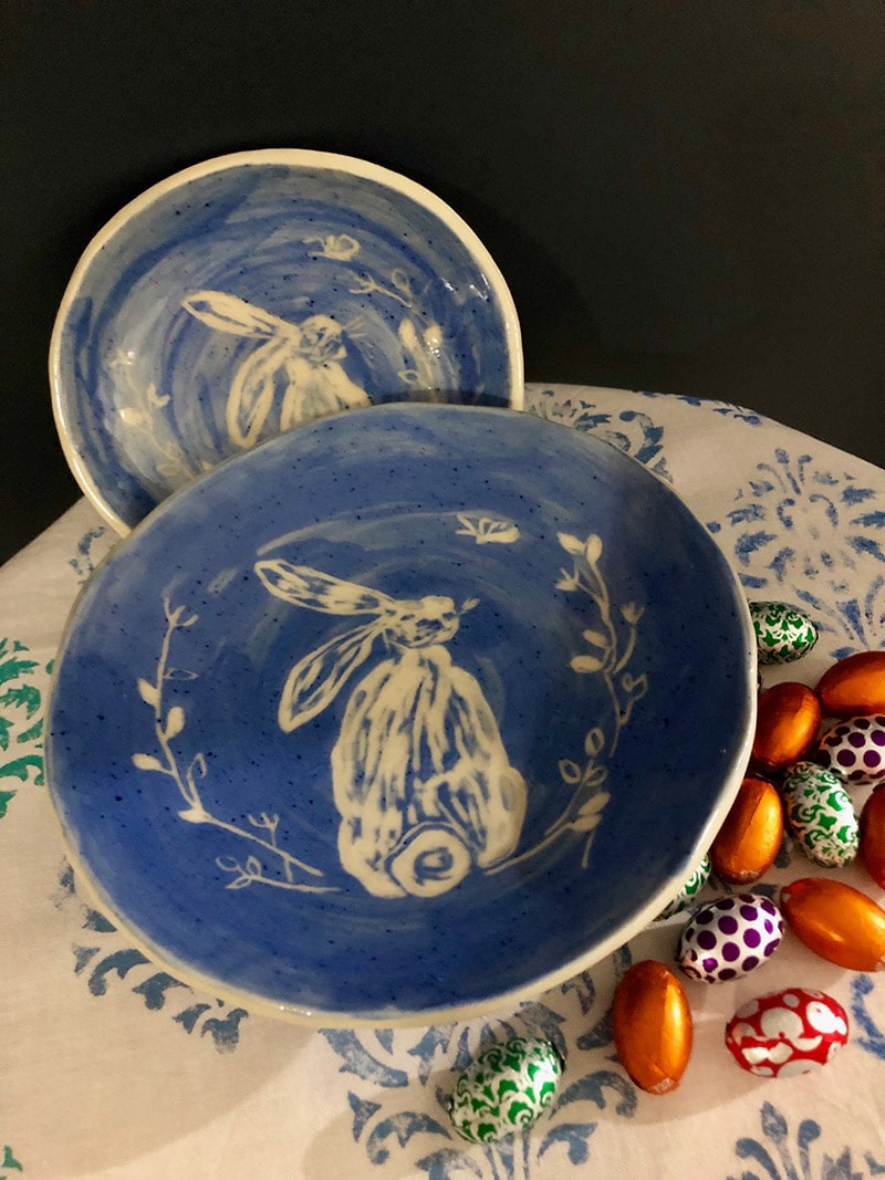 Easter-bunny-bowls-(sgraffito)